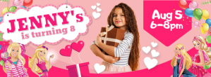 Barbie Birthday Banner Facebook-coverfoto template