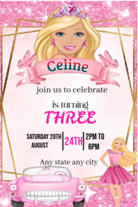 Biały Children's Birthday Party Ihluzo le-Pinterest Template