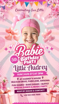 Invitación Digital Barbie - 'YOU PRINT' Personalizada Para Fiesta De Cumpleaños Infantil