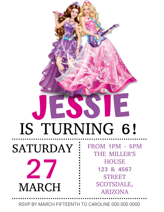 Barbie Birthday Party Invitation Template | PosterMyWall Barbie Birthday Party Invitation Template | PosterMyWall