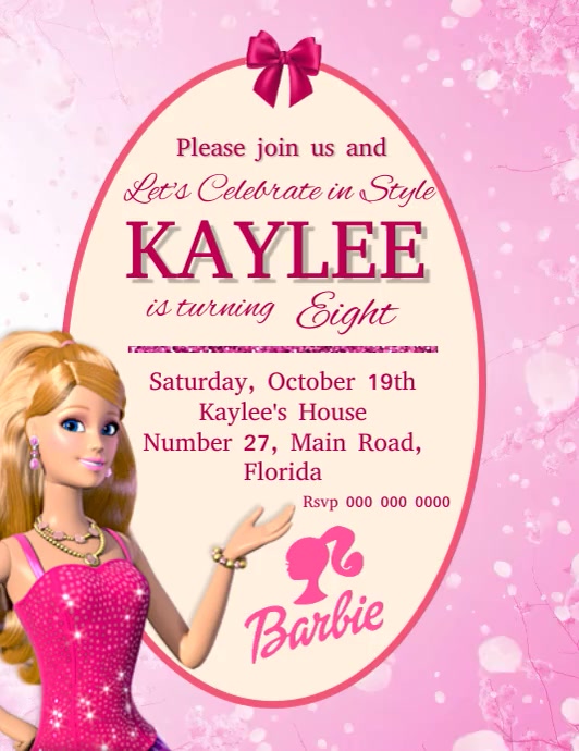 Barbie Birthday Party Invitation Template PosterMyWall