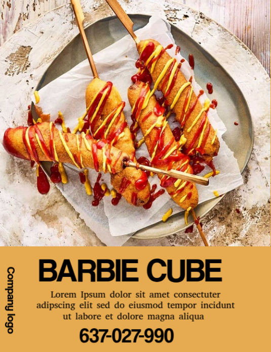 Barbie cube steak Flyer (US Letter) template