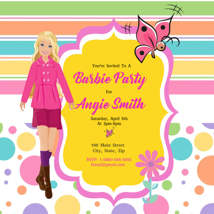 Barbie โพสต์บน Instagram template