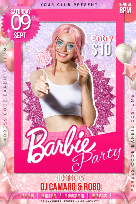 BARBIE PARTY Poster template