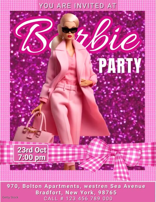 Barbie Party Flyer Template PosterMyWall