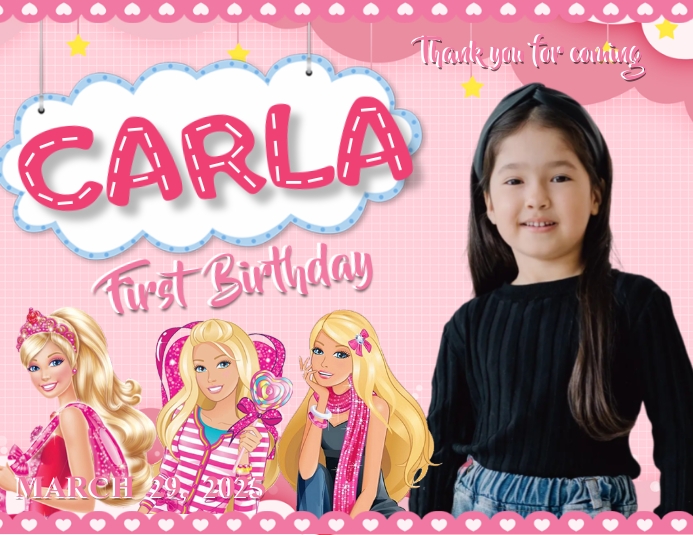 Barbie Theme Birthday Template | PosterMyWall barbie-theme-birthday-template-postermywall