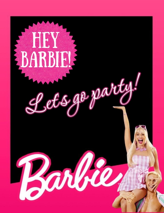 Barbie theme party / Barbie Let's go party Template | PosterMyWall