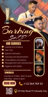 Barbing hair stylist salon banner Bannière rétractable 3 pouces x 6 pouces template