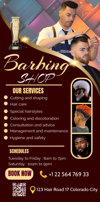 Barbing hair stylist salon banner template