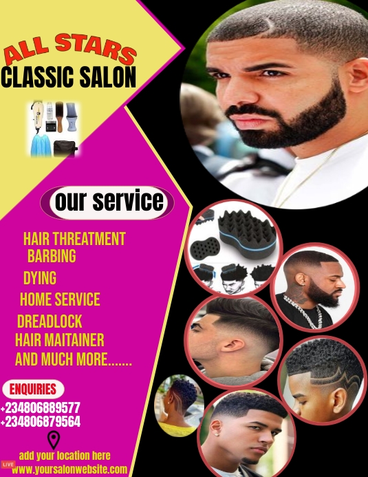 barbing salon Flyer (US Letter) template
