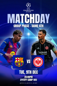 Barcelona vs Eintracht Frankfurt Póster template