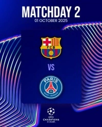 BARCELONA VS PARIS SAINT GERMAIN MATCH DAY Instagram Portrait template