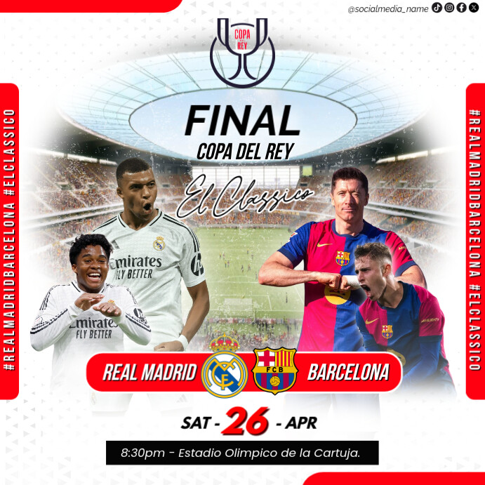 Copy of Barcelona vs Real Madrid Spanish Copa del Rey Final | PosterMyWall