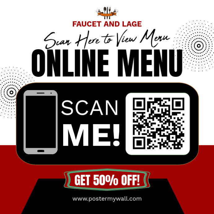 Plantilla de Barcode Scan Online Menu | PosterMyWall