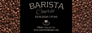 黑色 Barista Course Promotion Facebook Cover Photo Template