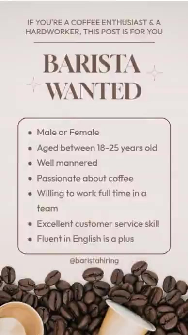 Barista Job Template | PosterMyWall