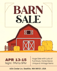 Barn Sale Flyer | Barn Sale Event Invitation | Vintage Furniture & Home Decor Barn Sale Instagram Portrait template