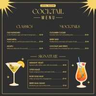 Bars Cocktail Menu Minimal Instagram Post template