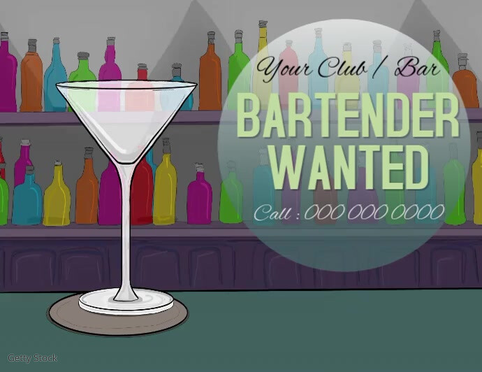 Bartender Wanted Flyer Template Pamflet (VSA Brief)