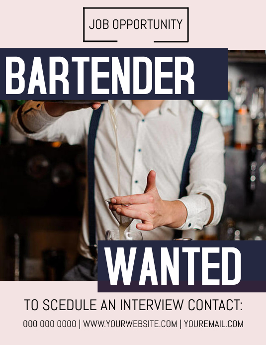 Bartender Wanted Job Flyer Template PosterMyWall Bartender Wanted Job Flyer Template PosterMyWall