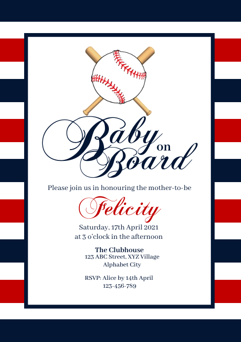 Baseball Baby Shower Invitation Template | PosterMyWall