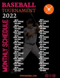 Baseball calender Flyer (US Letter) template