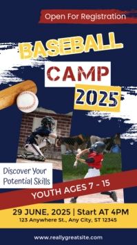BASEBALL CAMP INSTAGRAM STORY template
