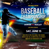 baseball championship flyer Publicación de Instagram template