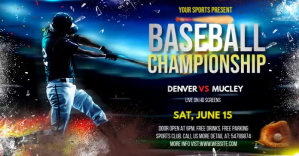 baseball championship flyer Facebook Ad template
