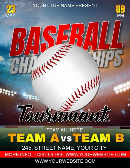 Baseball Championship Tournament Template | PosterMyWall