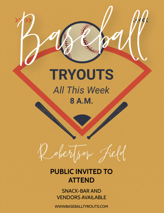 BASEBALL Flyer (US Letter) template