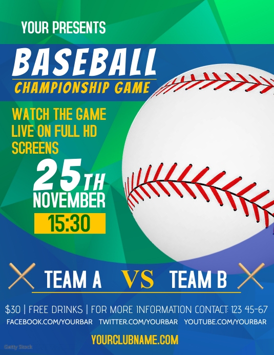 Baseball Template | PosterMyWall