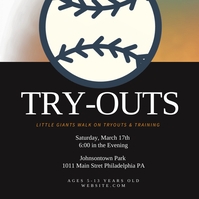 Black Baseball Tryouts Instagram Post template