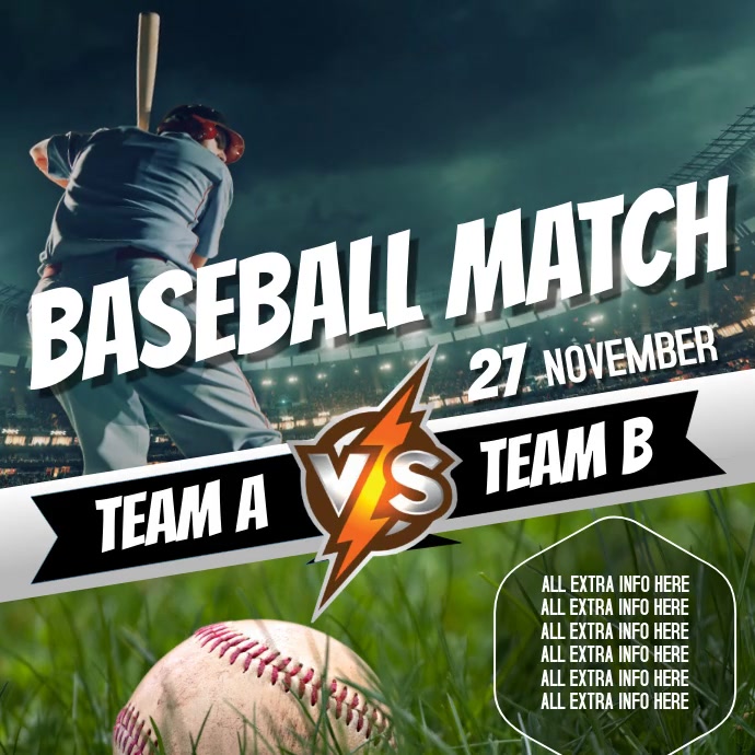 BASEBALL EVENT AD TEMPLATE | PosterMyWall