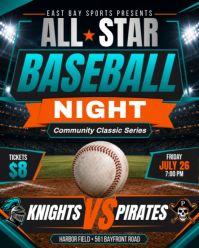 Czarny Baseball Event Instagram Portrait Template