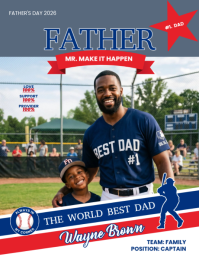 Baseball Father's Day Magazine Cover Flyer (US Letter) template