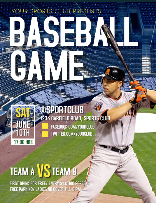 baseball flyer, baseball game, baseball Template | PosterMyWall