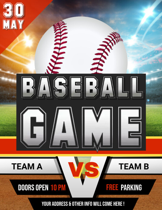 baseball flyer, baseball game, baseball template