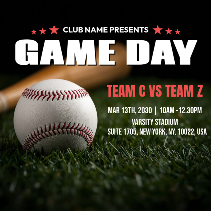 Baseball Game Day Instagram Ad Template | PosterMyWall