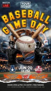 Schwarz Baseball Game Day Indaba yaku-Instagram Template
