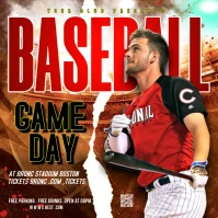 Baseball game day poster Carré (1:1) template