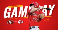 Baseball game day poster design Imagen Compartida en Facebook template