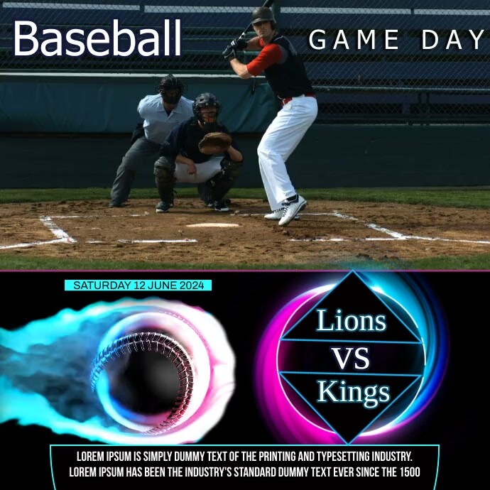 Baseball Game Template | PosterMyWall