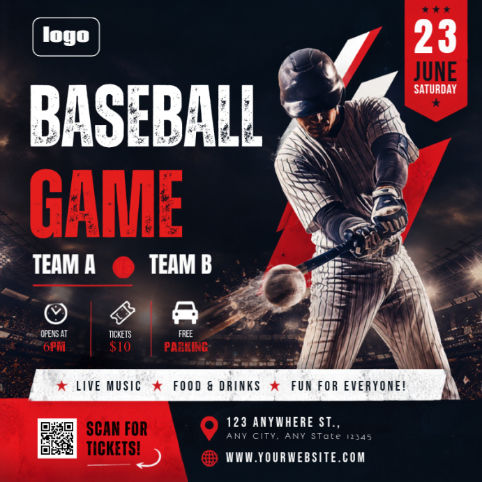 Baseball Game Event Template | PosterMyWall
