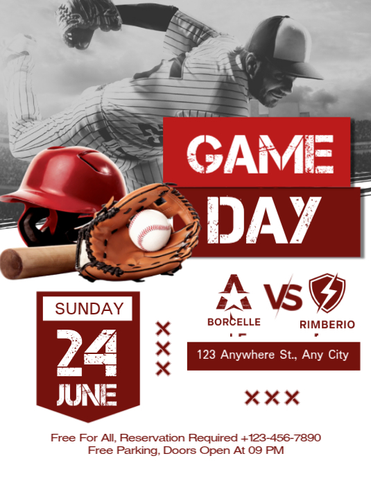 Baseball Game Event Flyer Template | PosterMyWall