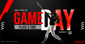 Baseball Game Event Template ภาพที่แชร์บน Facebook