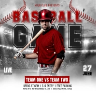 baseball game flyer Instagram Post template