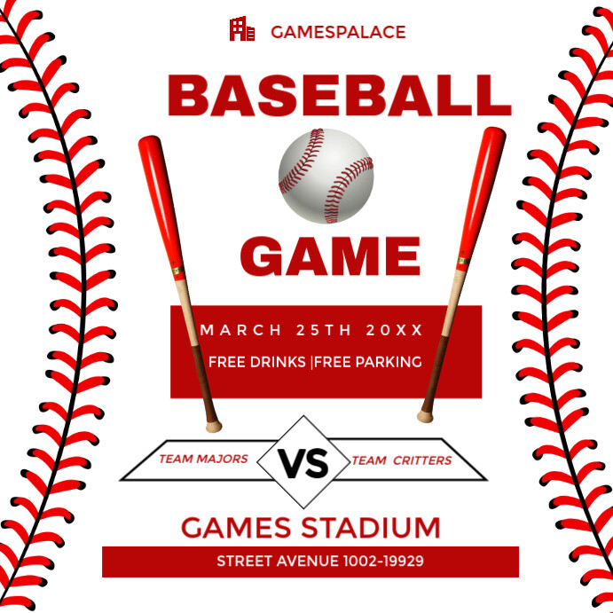 baseball Game flyer design Template PosterMyWall