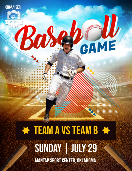 Baseball Game Flyer Poster Template PosterMyWall