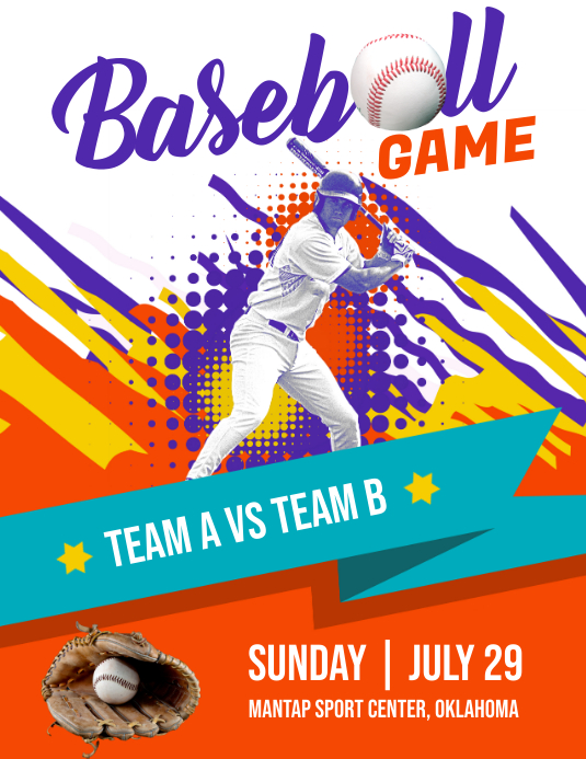 Baseball Game Flyer Poster Template PosterMyWall